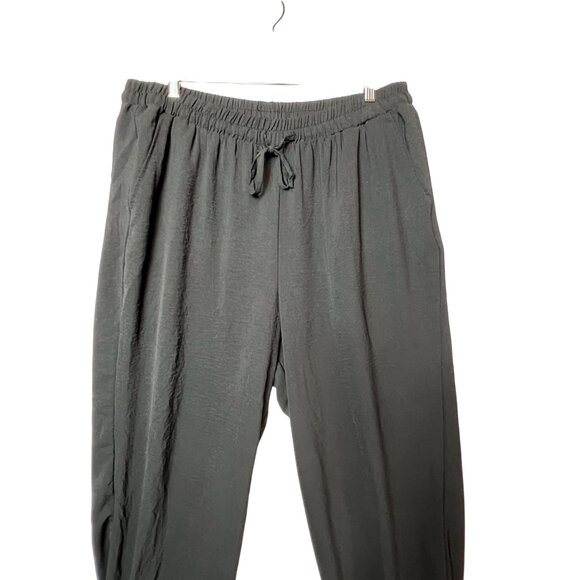 Black Relaxed Fit Elastic Waist Pants 3X Like An Angel 100% Polyester - Picture 3 of 8